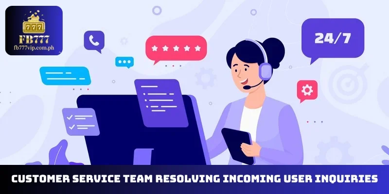 Customer service team resolving incoming user inquiries