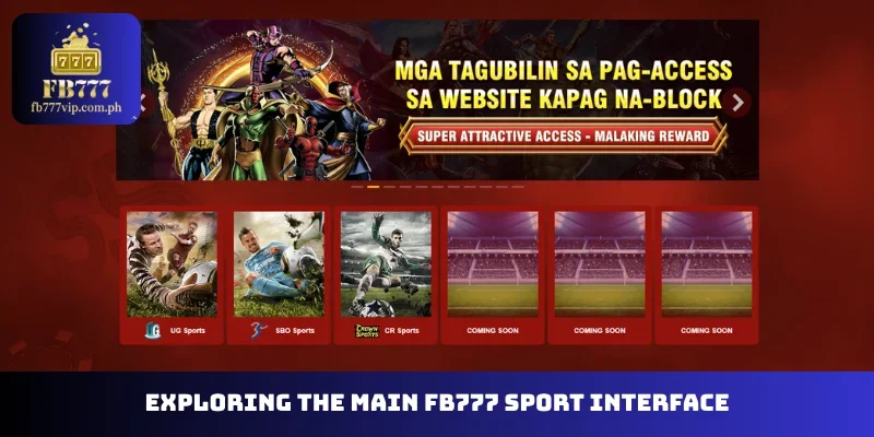 Exploring the main FB777 Sport interface