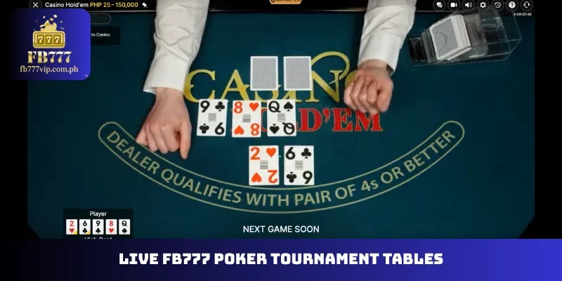 Live FB777 Poker tournament tables