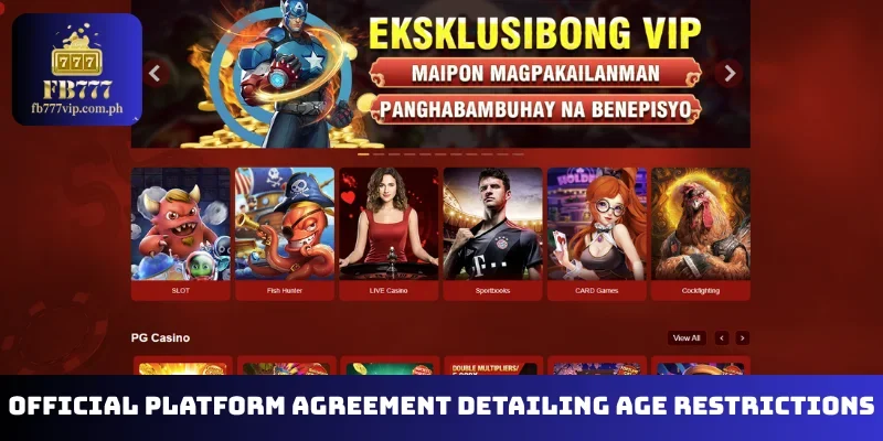 Official platform agreement detailing age restrictions plus anti fraud policies