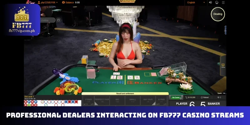Professional dealers interacting on FB777 Casino streams