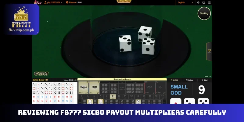 Reviewing FB777 Sicbo payout multipliers carefully