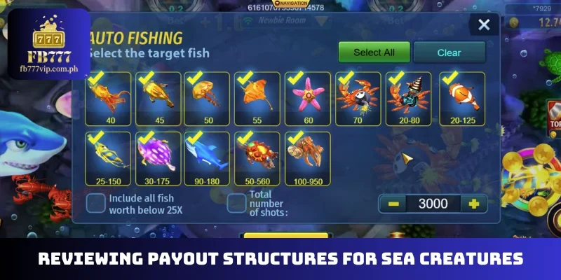 Reviewing payout structures for sea creatures at FB777 fishing