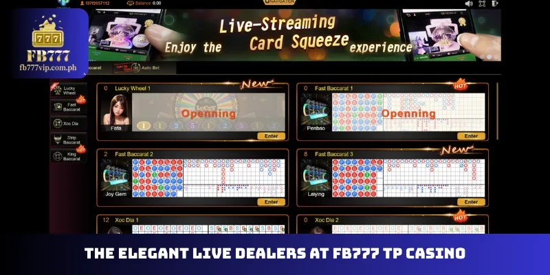 The elegant live dealers at FB777 TP casino