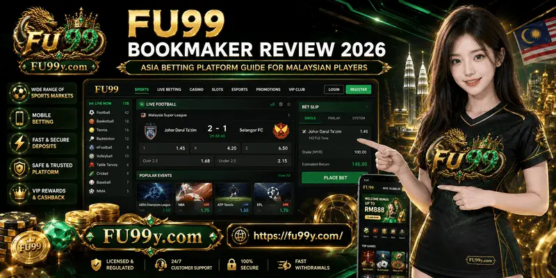 FU99 Bookmaker Review 2026 featuring Asia betting platform, sports markets, mobile access, and secure experience for Malaysian players.